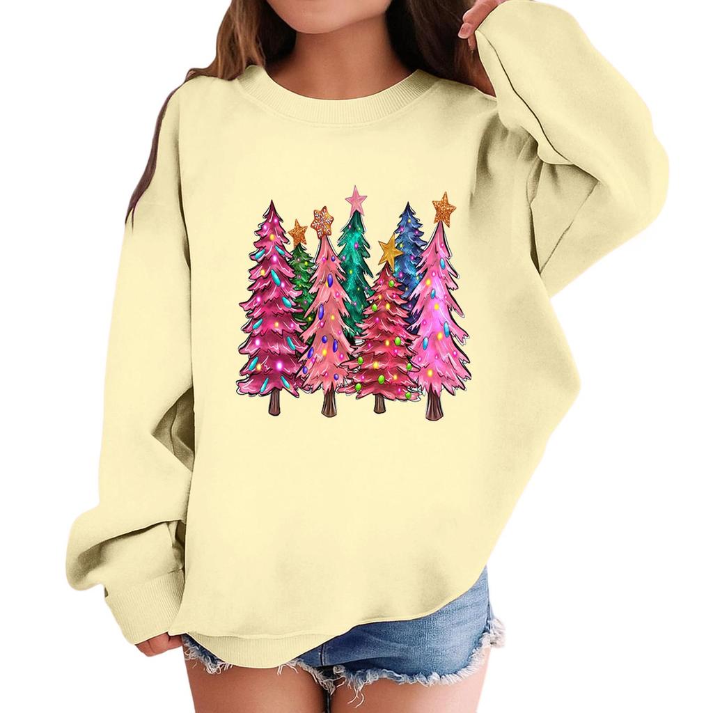 Children's Fashionable Casual Long-sleeved Loose Christmas Print Pullover Sweatshirt