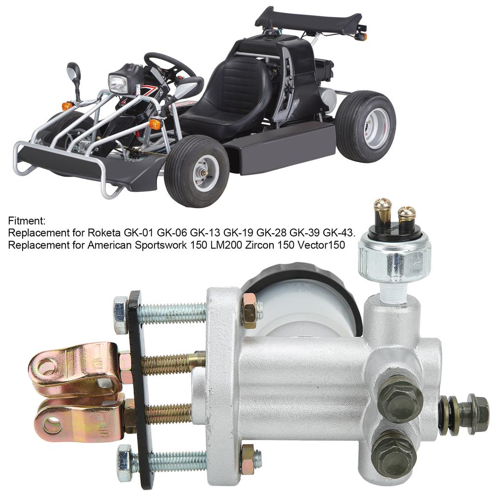 Go Kart Hydraulic Brake Master Cylinder Replacement for Roketa GK‑01 GK‑06 GK‑13 GK‑19 GK‑28 GK‑39 GK‑43