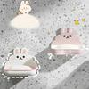 Cute Rabbits Soaps Box Holder Wall Mounted Punch Free Double-Layer Quick Drain Soaps Storage Case Bathroom Accessories