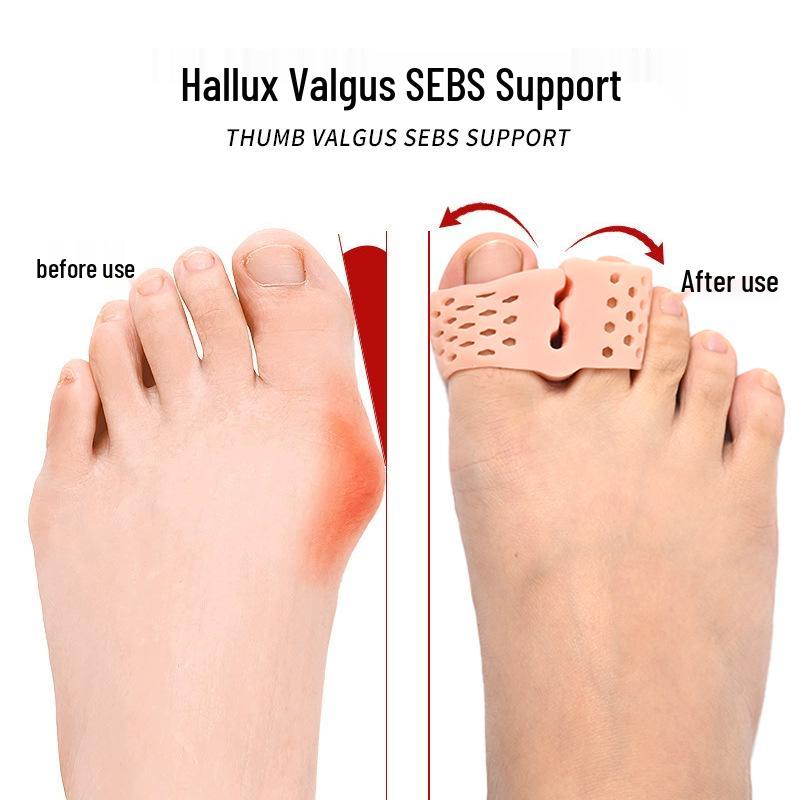 Silicone Hallux Valgus Corrector - Double Hole Toe Separator for Overlapping Valgus