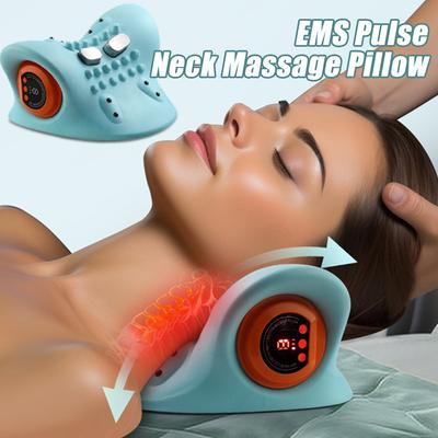 Electric Neck Stretcher Ems Pulse Cervical Traction Relax Heating Cervical Chiropractic Traction Pillow Warm Vibration Massage