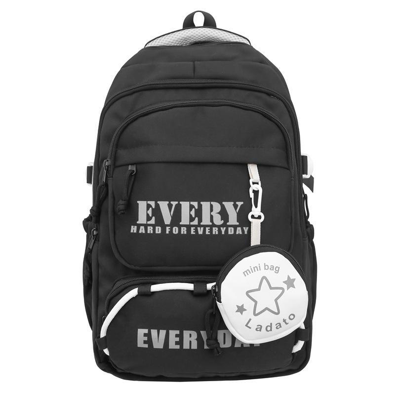 New middle school and college student school bag Light casual backpack Multi-layer large-capacity junior high school school bag for men and women