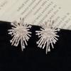 Korean Fashion Retro Personality Firework Flowers Studs Earrings for Women Daily Accessories Exquisite Zircon Party Jewerly Gift