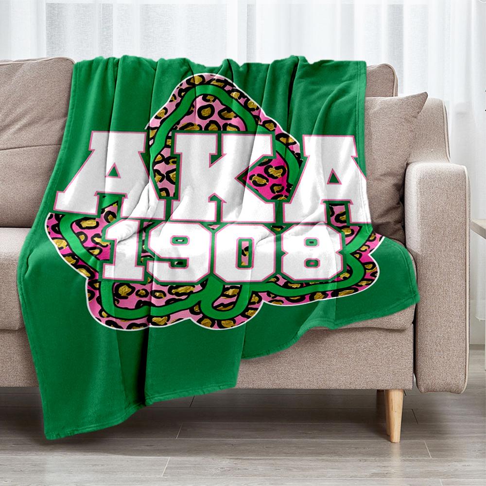 AKA Theme Printed Blanket - Perfect for Couch, Bed, Travel & Outdoor Use | Machine Washable, Cozy & Durable.
