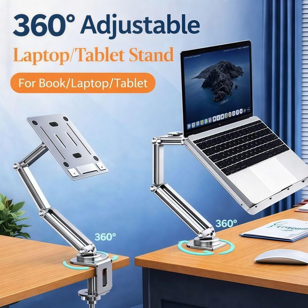 360°Rotatable Laptop Stand Single Arm Tablet Holder Laptop Desk Mount  For 17"Inches Notebook