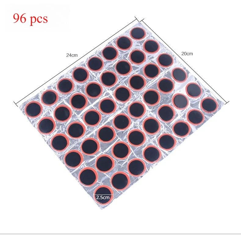 48/96 Pcs Rubber Puncture Repair Patches for Bicycle Tires - No Glue Tire Tube Patch Kit