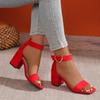 Fashion High Heel Sandals 2025 New Block Heel One Buckle Platform Summer Women's Shoes