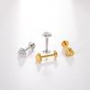 ANDYWEN 925 Sterlingsilber Gold Blume Zirkonia Ohrstecker Clips Piercing Frauen Feiner Schmuck