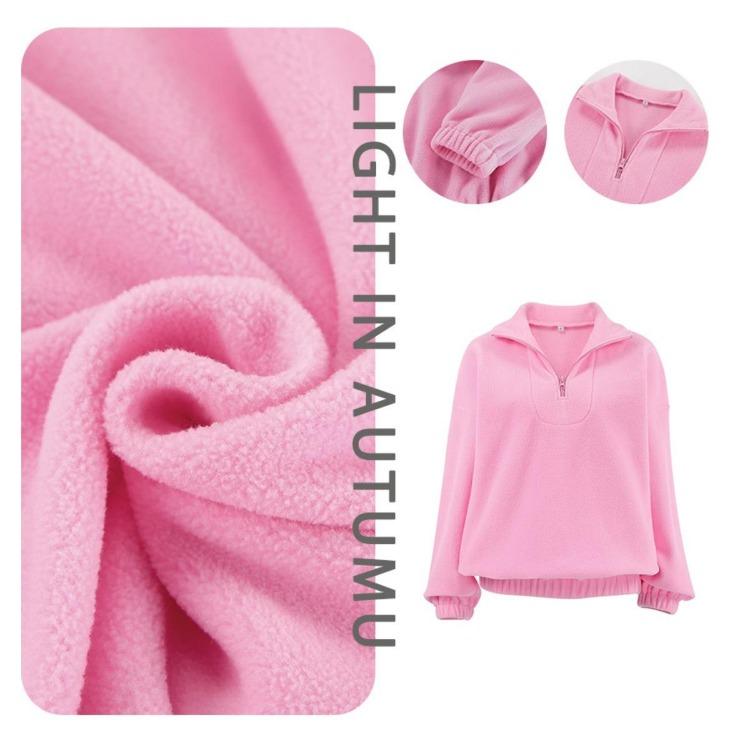 Autumn Winter New Women Casual Outerwear Top French Minimalist Loose Fit Fashion Sports Sweatshirt Solid Color