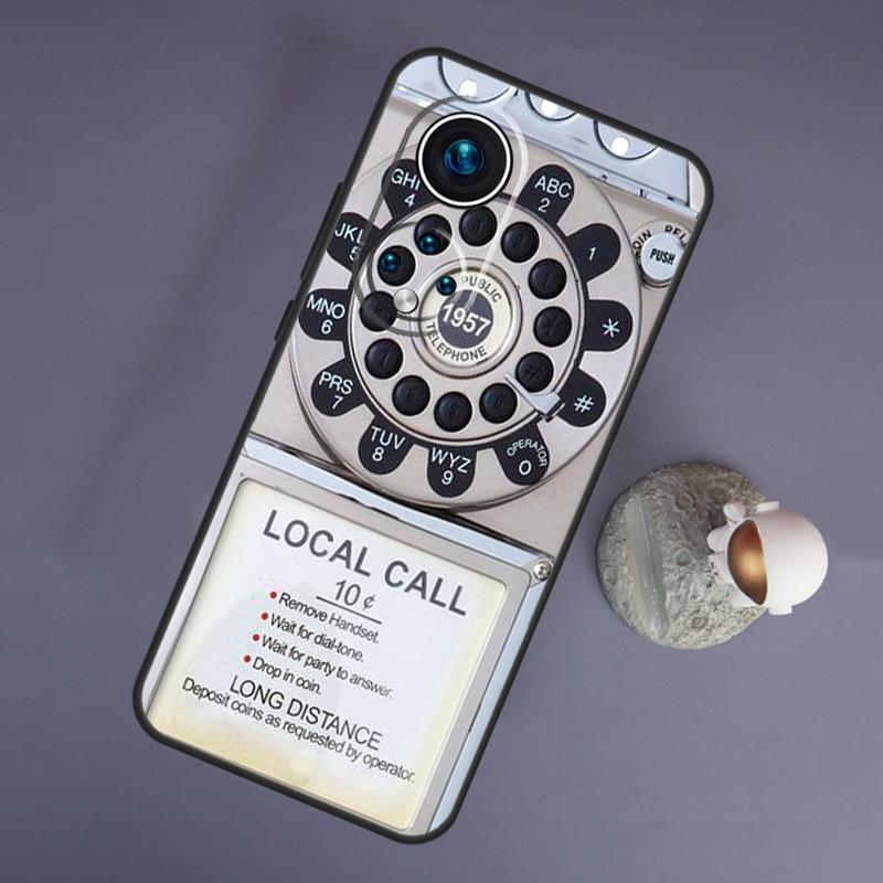 Retro Telephone Rotary Dial For Huawei Honor Magic 5 Lite 70 50 X8 X9 a P20 P30 P40 P50 P60 Pro P Smart Nova 9 5T Case