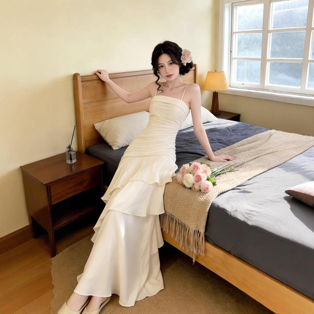 Champagne Strapless Evening Gown - High-End 2026 Banquet, Performance, Bridesmaid, Birthday & Graduation Dress