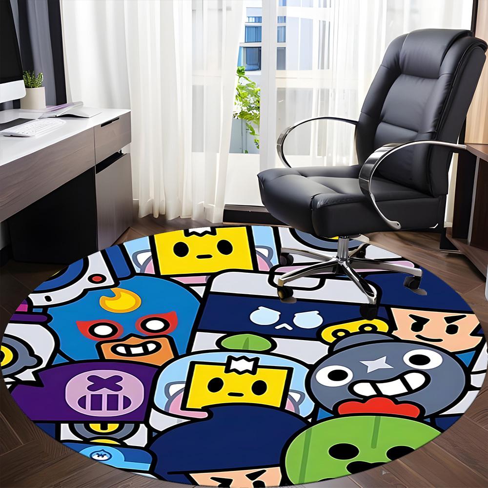 1pc Robot Toy Office Round Area Rug, Indoor Mat Suitable ForOffice, Under Office Chairs Bedroom Living Room Home Decor, Room Deco,  N40