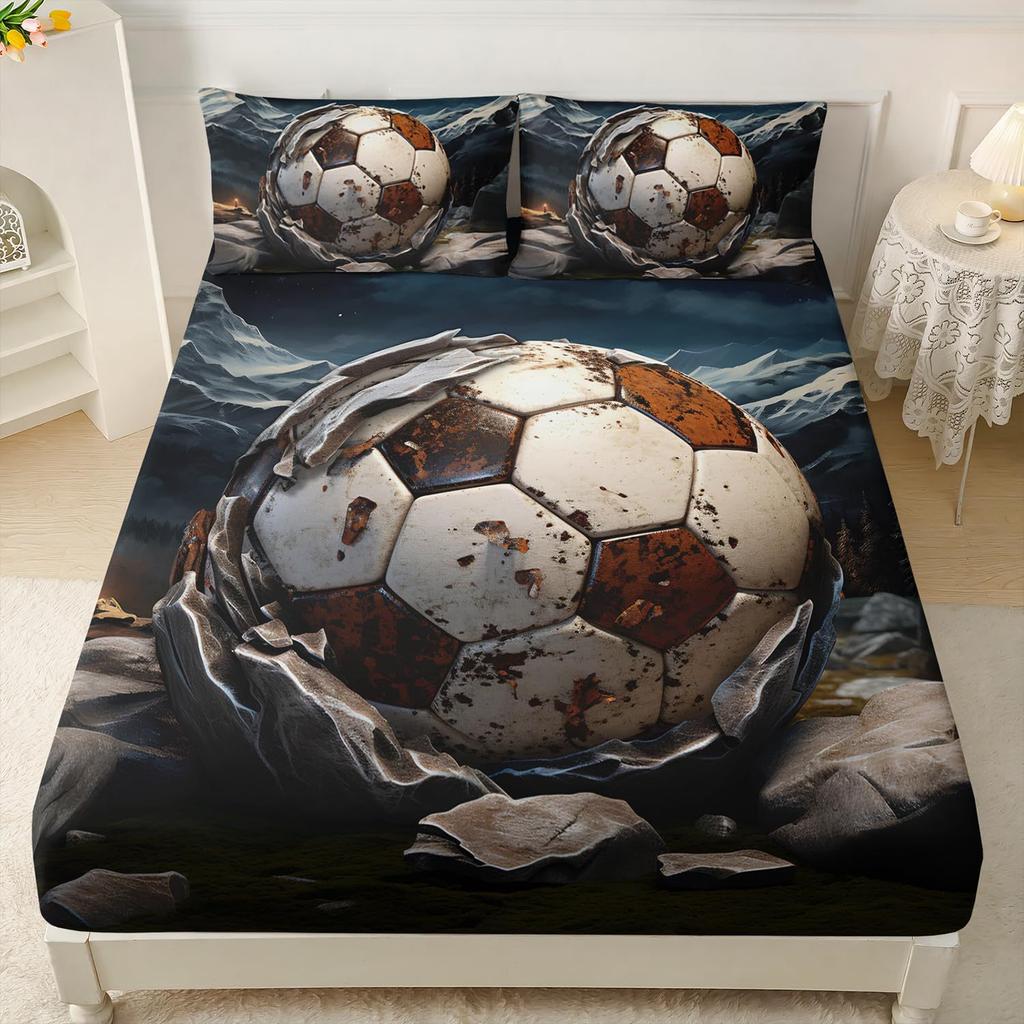 Ball Sports Pattern Mattress Three-Piece Digital Printing Mattress Bedding Set Adult Children