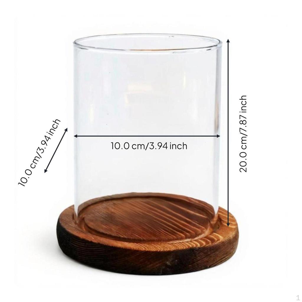 Glass Gale Candle Holder, Clear Cylinder Shade, Dustproof and Windproof, Home Decoration Small Hole