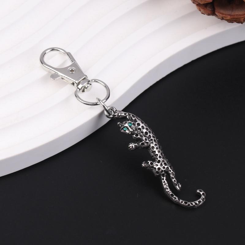 Animal Panther Pendant Keychain For Women Handbag Dangle Men Car Charm Ornaments Fashionable Diamond Jewelry Gifts