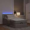 Cadre de lit avec matelas - Maison Exclusive - Tissu taupe - 100x200 cm - Rangement ottoman LED
