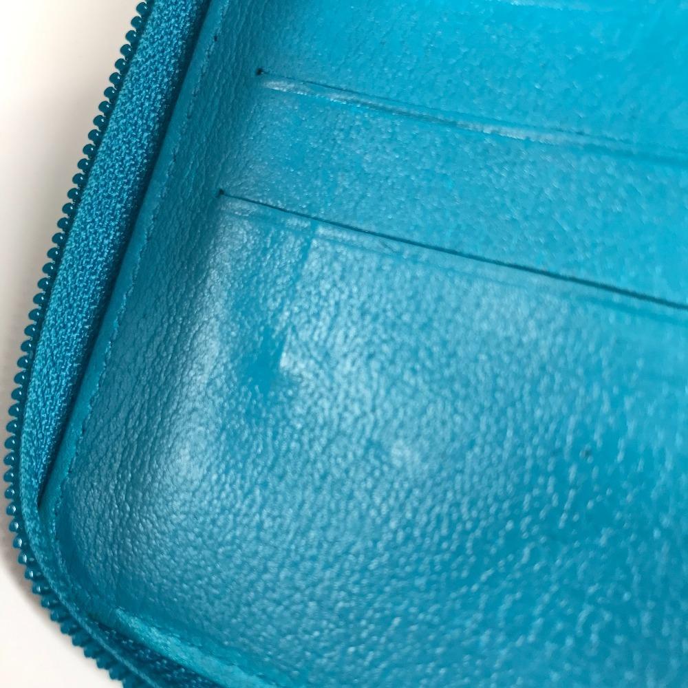 CHANEL Camellia CC CC Mark Zip Around Long Wallet Long Wallet Leather blue