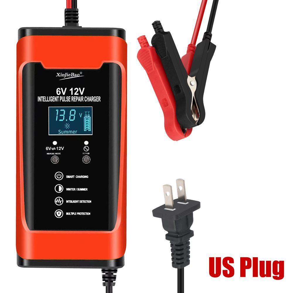 Zyklus GEL Blei-Säure-Ladegerät Autobatterie-Ladegerät Intelligentes Schnellladen 6V 12V 6A Pulsreparatur LCD-Display Auto Motorrad