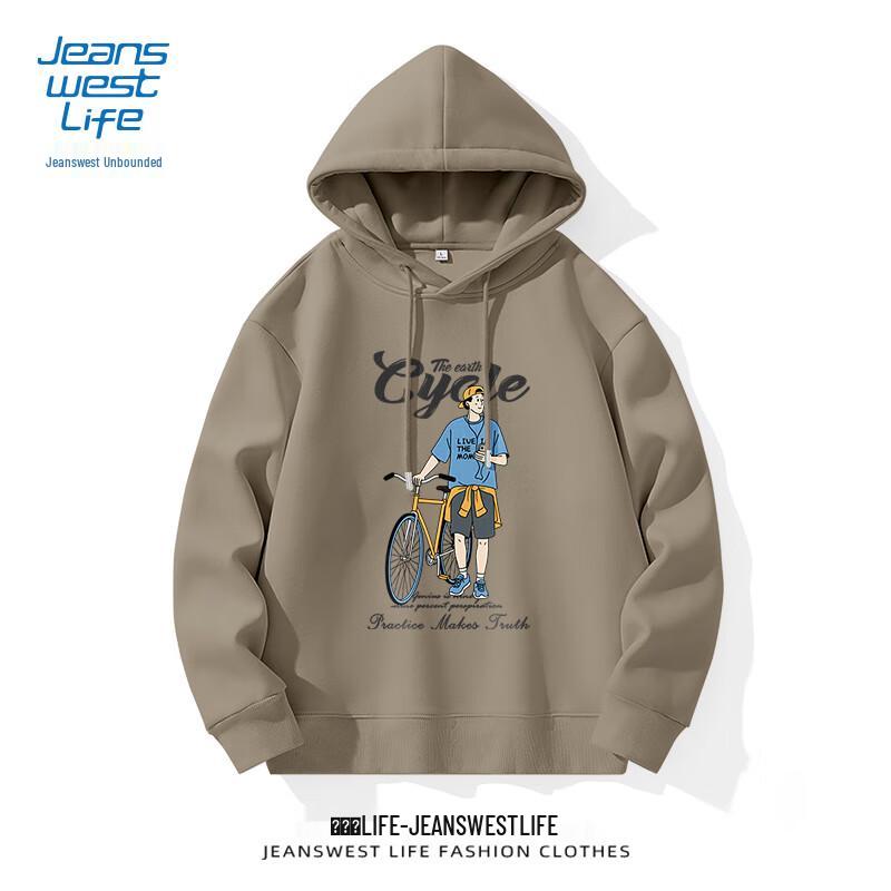 

JEANSWEST LIFE Мужское худи 2025 в американском ретро стиле, тяжелое 3XL
