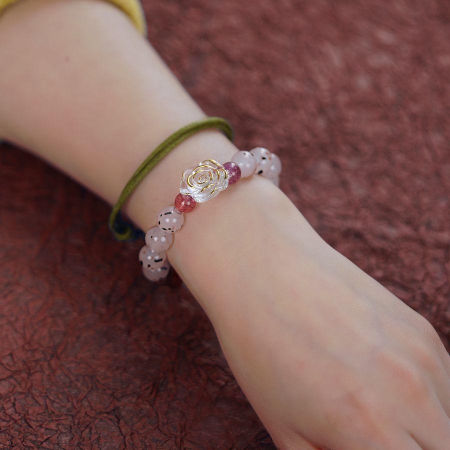 Guofeng Creative Rose Mori Cultural Play Bracelet Women's Literature New Chinese Style Student Game Bracelet Tide Handmade