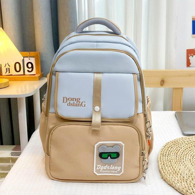 Schoolbag new Korean version ins lightweight load reduction wear-resistant versatile large-capacity schoolbag junior high school high school student