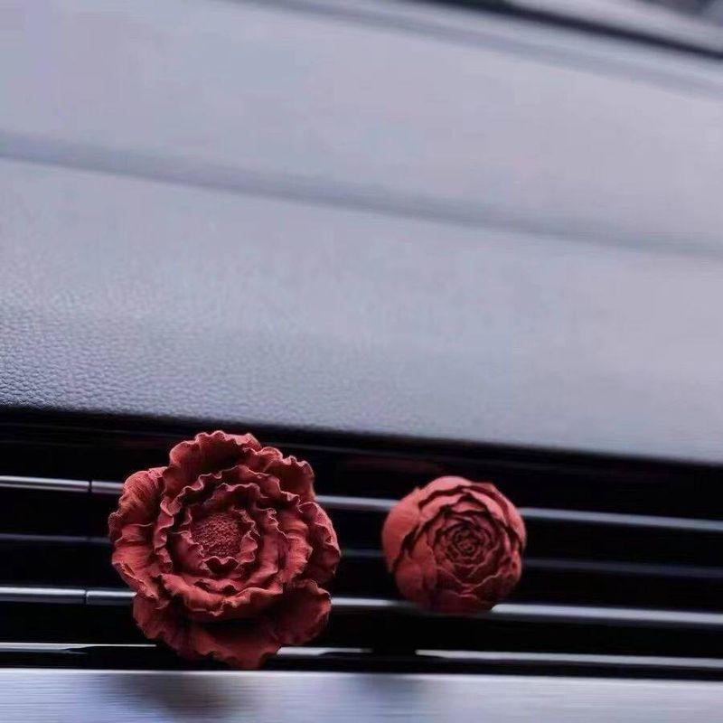Car Perfume Aromatherapy Peony Flower Diffuser Stone Car Air Conditioner Car Vent Decoration
