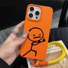 Wacky Stickman Strap Rope Phone Case For iPhone 17 16 15 14 13 12 Pro Max 16 15 14 Plus 17 16 15 Pro 17Air Silicone Matte Cover