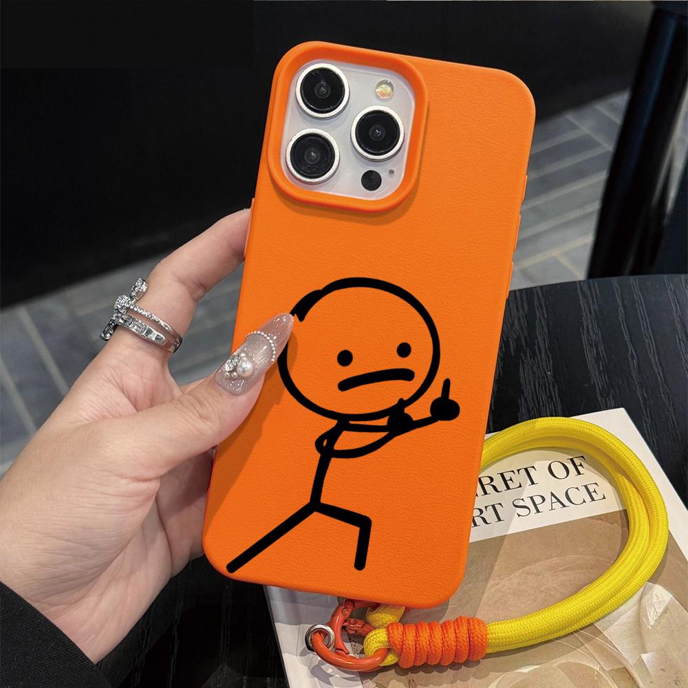 Wacky Stickman Strap Rope Phone Case For iPhone 17 16 15 14 13 12 Pro Max 16 15 14 Plus 17 16 15 Pro 17Air Silicone Matte Cover