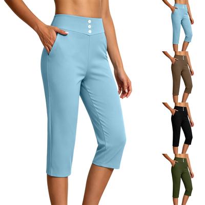 Capris de Yoga Décontractés pour Femmes avec Poches pour l'Entraînement, la Course à Pied et le Quotidien