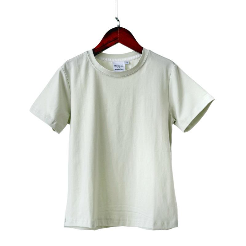 

Kids Ice Silk Cotton Short-Sleeve T-Shirt - Versatile Solid Color, Round Neck, Summer Casual for Boys and Girls 130cm