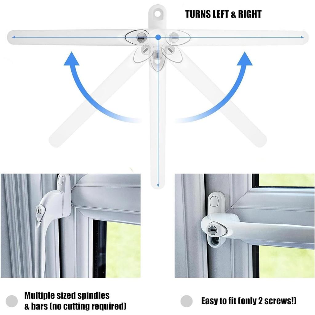 Fizzix Universal uPVC Window Handle Multi-Spindle – Durable Replacement Window Handle for uPVC Windows, Easy Installation