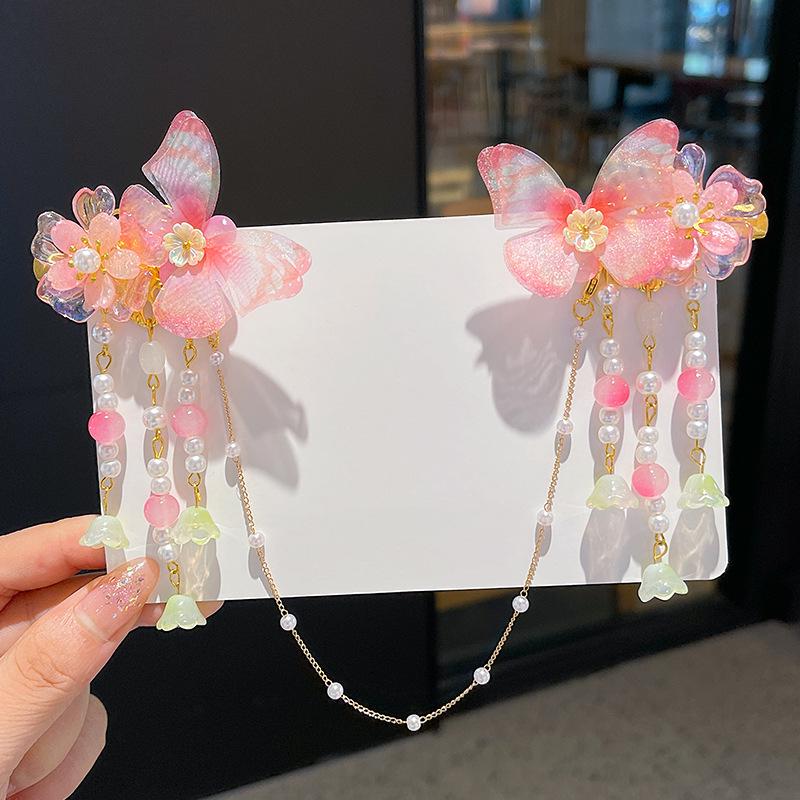 Children's Hanfu Headdress: Chinese Fairy Hair Clip & Tassel Princess Chain