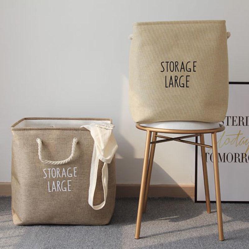 Büyük Katlanabilir Saklama Kutusu Düzenleyici Katlanabilir Sağlam Kumaş Saklama Sepeti Kulplu Giysiler Oyuncaklar Çocuk Odası Ev Yatak Odası için