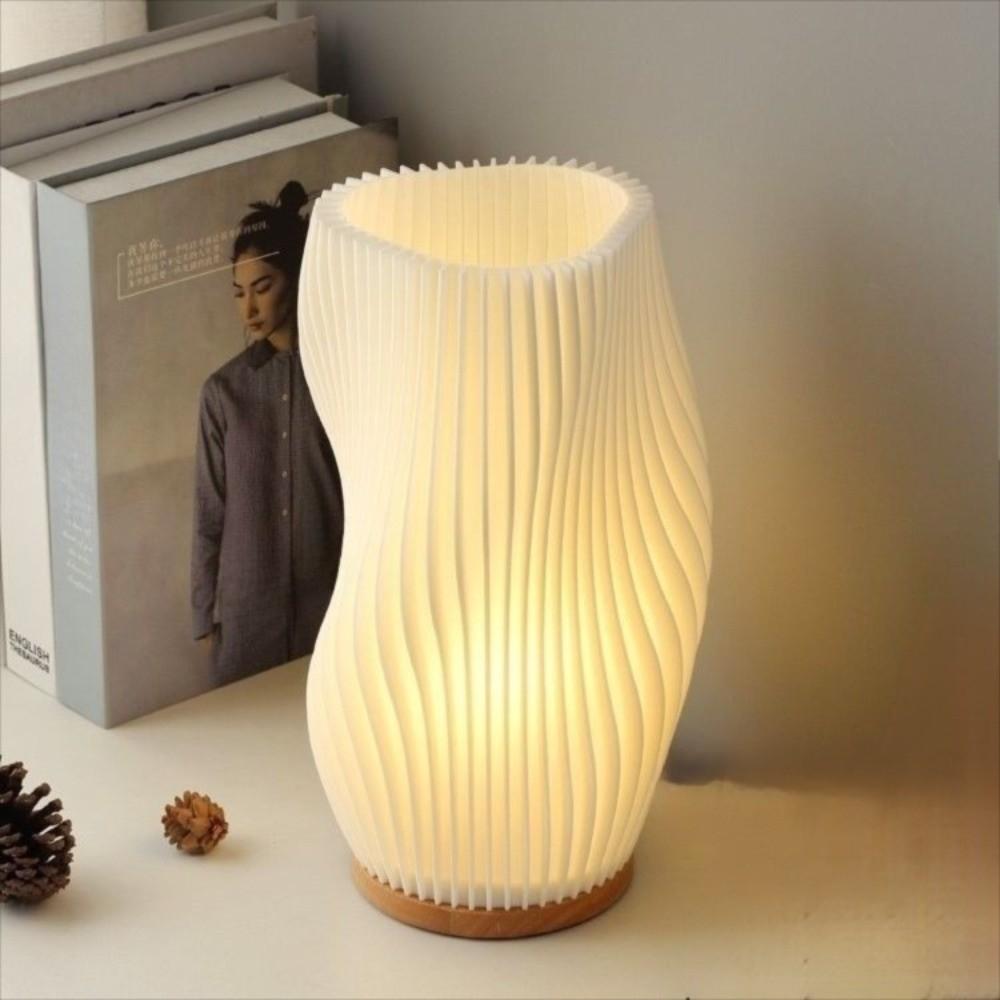 3 Color 3D Pleated Table Lamp Dimmable Bedside Lamp INS Minimalist LED Desk Lamp Card Seat