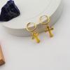 Vintage Cross Pendant Earrings Premium Sense 18K Simple Women'S Titanium Steel Earrings
