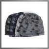 BUZZxSELECTION Men's CAP170 (Dark Gray) Knit Cap with Star Design, Fleece-Lined, Perfect for Fall and Winter