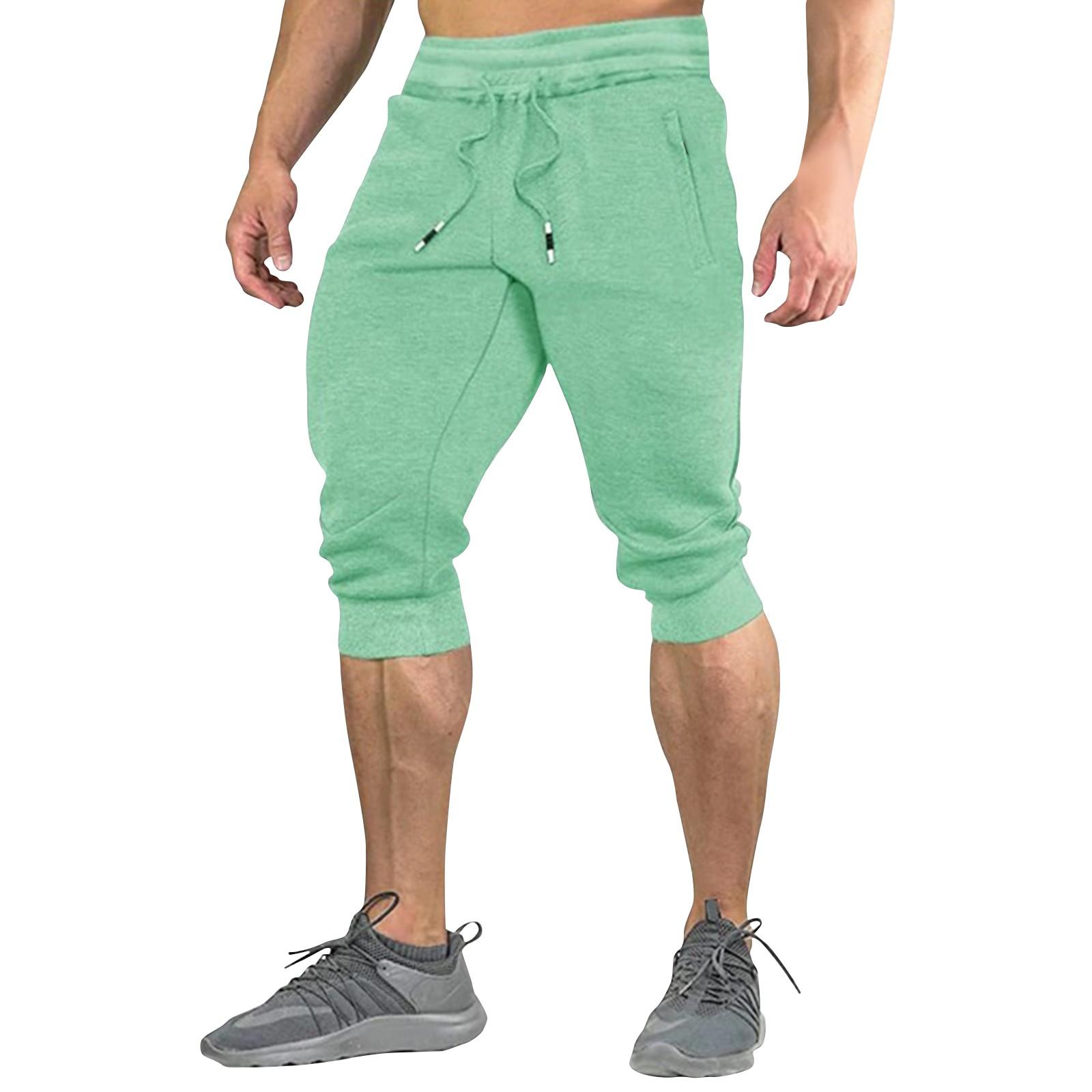 

Мужские летние однотонные шорты, мужские спортивные свободные повседневные брюки с эластичной резинкой на талии M