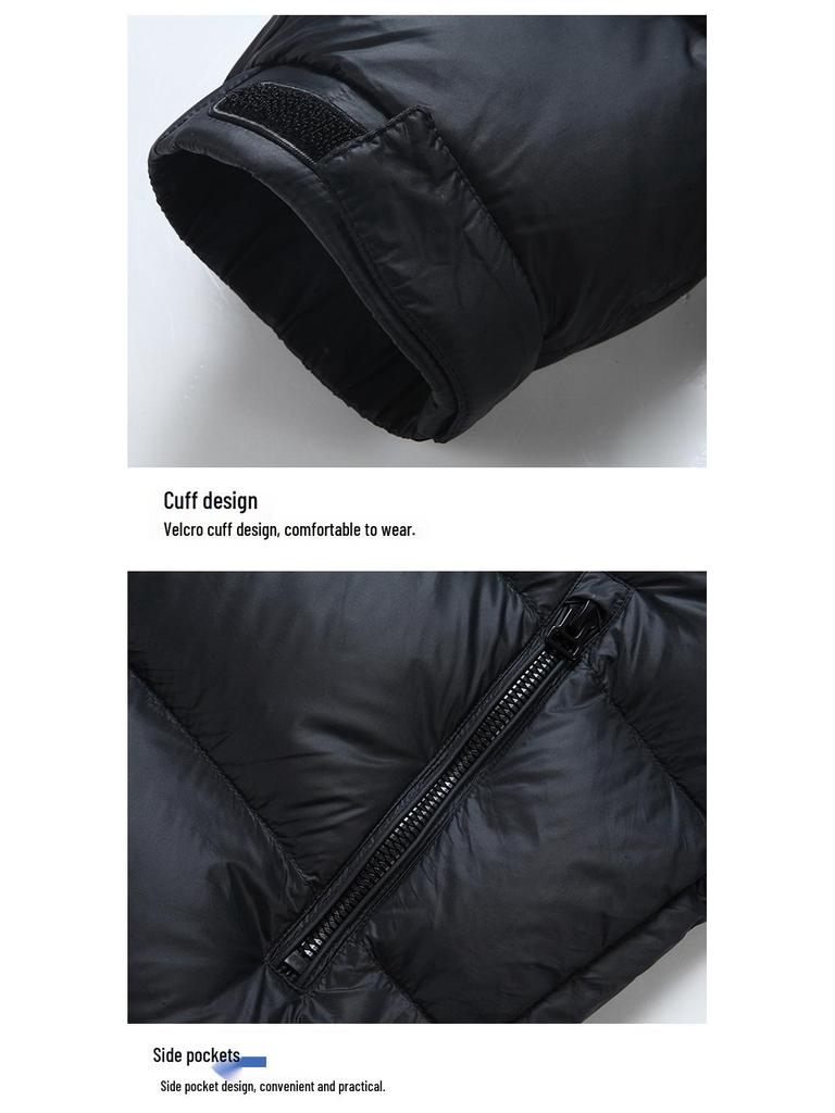 Men's 2025 Winter Down Jacket - White Duck Down, Casual Warm Outerwear for Men