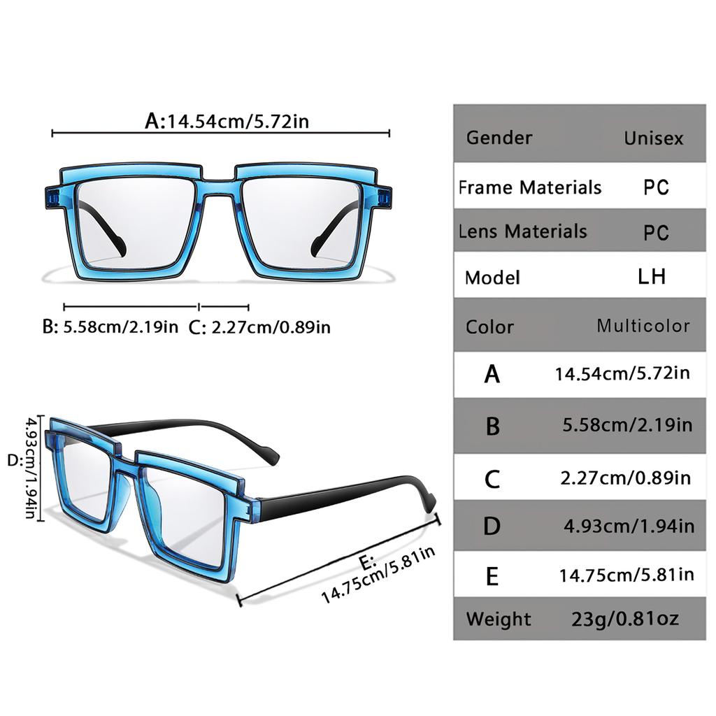 2 Pairs Men and Women's Fashion Sunglasses Square Frame Candy Color Glasses for Parties Shopping and Selfie