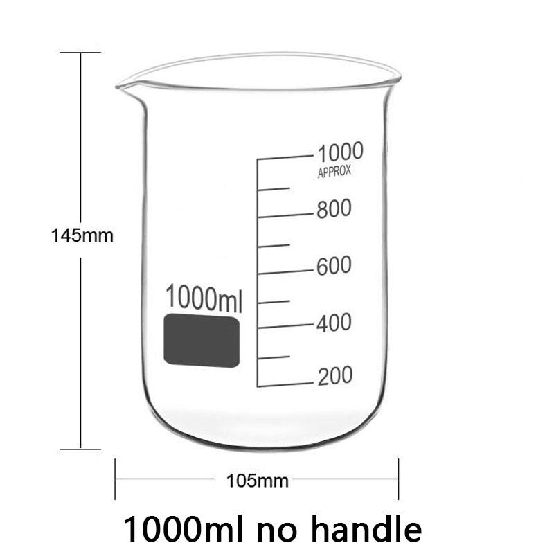 50-1000ml High Borosilicate Glass Measuring Cup Heat-resistant Laboratory Beaker With/Without Handle Scales Mug Measuring Tools