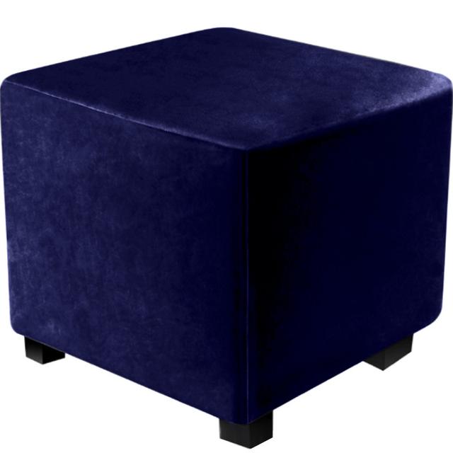 Square Elastic Ottoman Cover Thicken Velvet Footstool Covers 360 Degree All -Inclusive Chair Cover Protector For Living Room