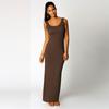 Bodycon Sleeveless Women Maxi Dress Oneck Casual Beach Long Tank Sundress