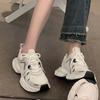 Fashion New Size 35-40 Women White Sneakers Leather Mesh High Heels for Women Casual Lace Up Shoes Fashion Platform Shoes Trend