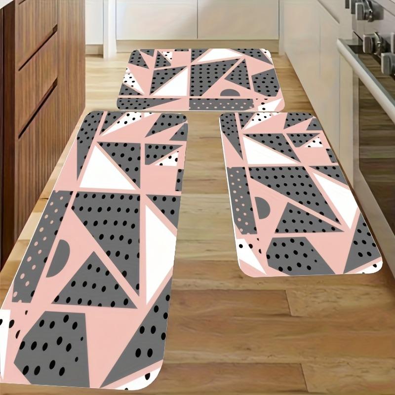 1PC Geometric Pattern Kitchen Rug Non-Slip Door Mat Pop design Bathroom Rug Bath Mat Carpet for Home Sink Laundry Decoreeree