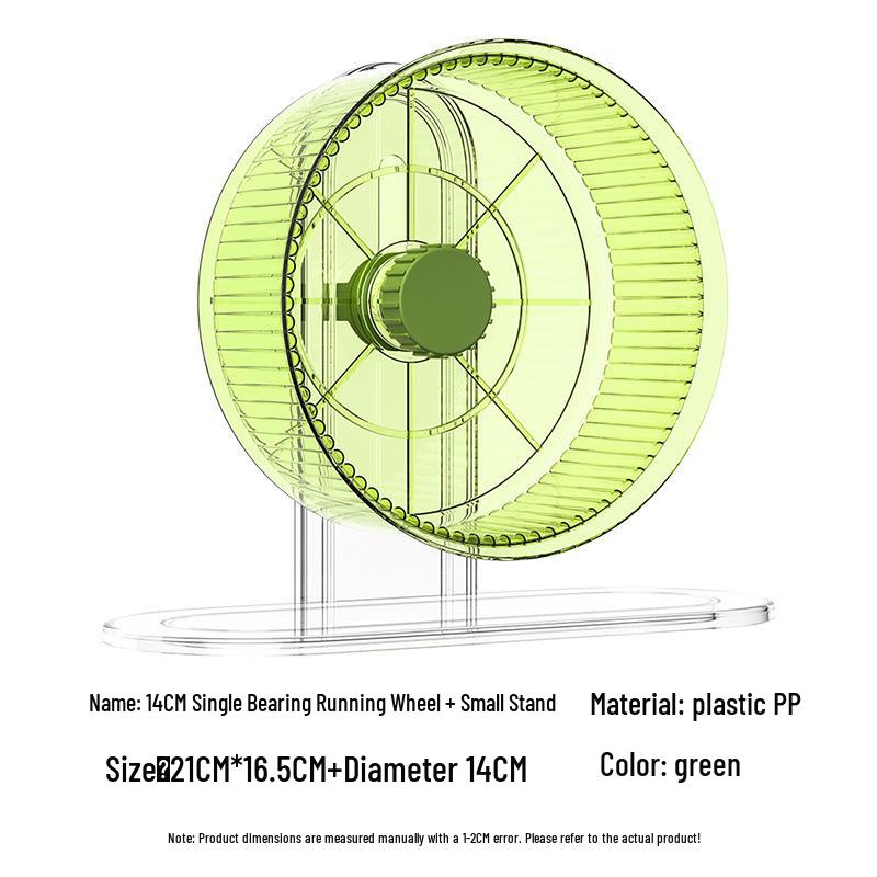 Extra Large Silent Hamster Running Wheel with Stand & Double Bearings - Includes Exercise Flywheel, One-Piece Design, Free Shipping