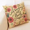 Elegant Letter Print Cotton Linen Pillow Cover For Home Car And Office Decor