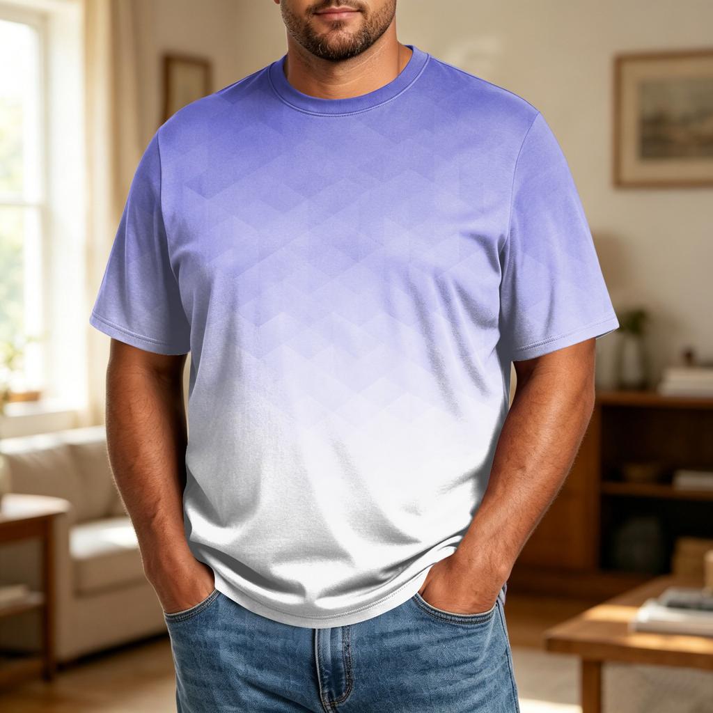 Men's Big Size Casual T Shirt Breathable Loose Fit Short Sleeve Crew Neck Tee Top for Everyday Wear Summer Outdoor Activities