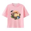 T-shirt estiva per bambini con stampa cartone animato Hayao Miyazaki Totoro, manica corta, moda di strada, abbigliamento per bambine, maglietta top per bambini carina e divertente