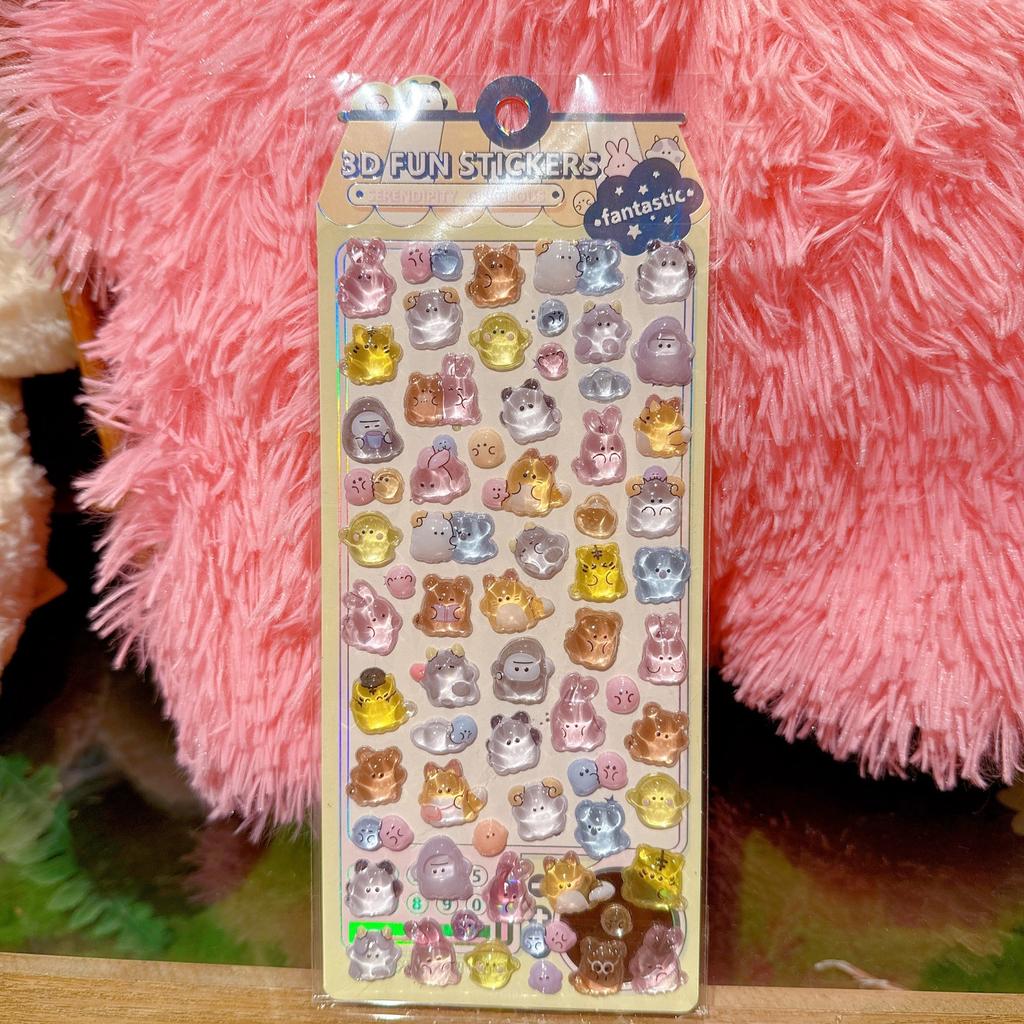 New 4 Pieces Kids' Cartoon Cute Soft Ghost 3D Stickers Adorable Decals for Phones Notebooks Pencil Cases BulingBulingStickers