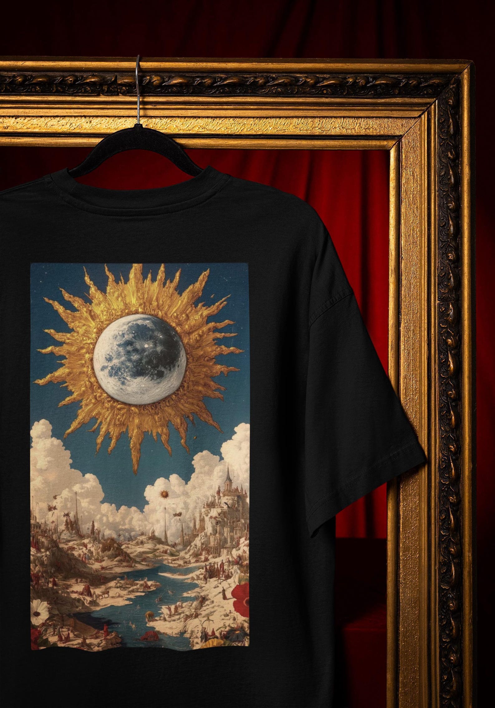 Fantasy Celestial T-Shirt, Sun and Moon Art (Unisex S-4XL) Comfort Colors® 2XL